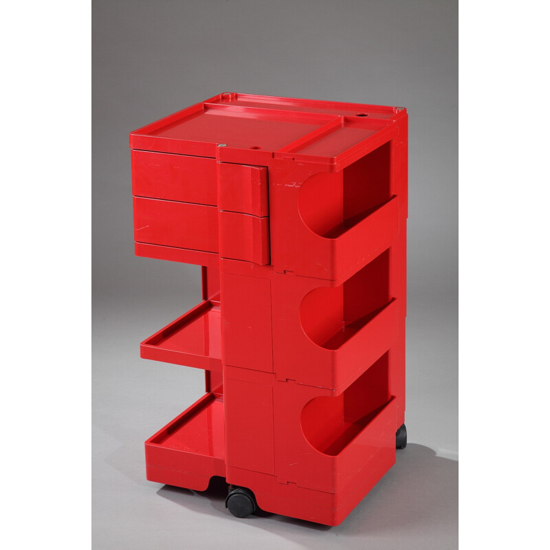 Bieffeplast "Boby" red rolling trolley, Joe COLOMBO - 1980s