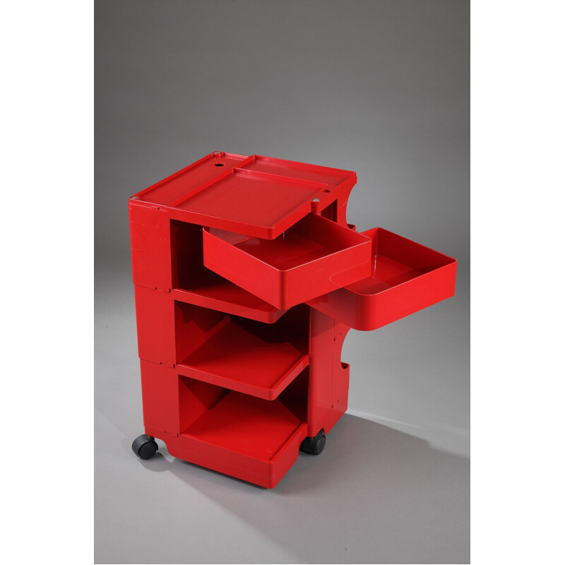 Bieffeplast "Boby" red rolling trolley, Joe COLOMBO - 1980s