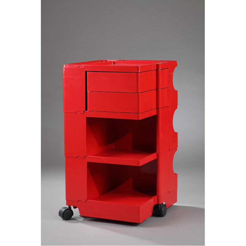 Bieffeplast "Boby" red rolling trolley, Joe COLOMBO - 1980s