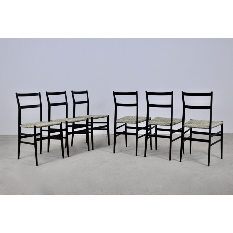 Set of 6 vintage Superleggera chairs by Gio Ponti for Cassina, 1950