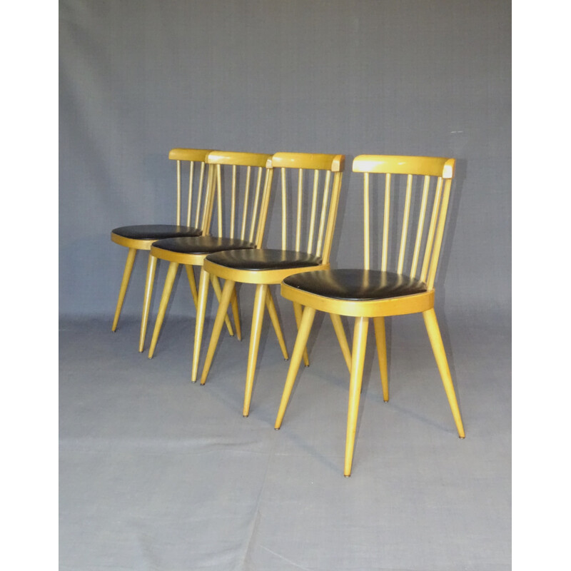 Set of 4 Scandinavian vintage chairs by Baumann, 1960