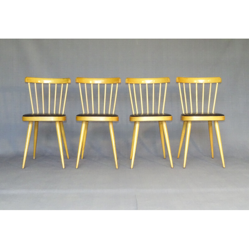 Lot de 4 chaises scandinaves vintage par Baumann, 1960