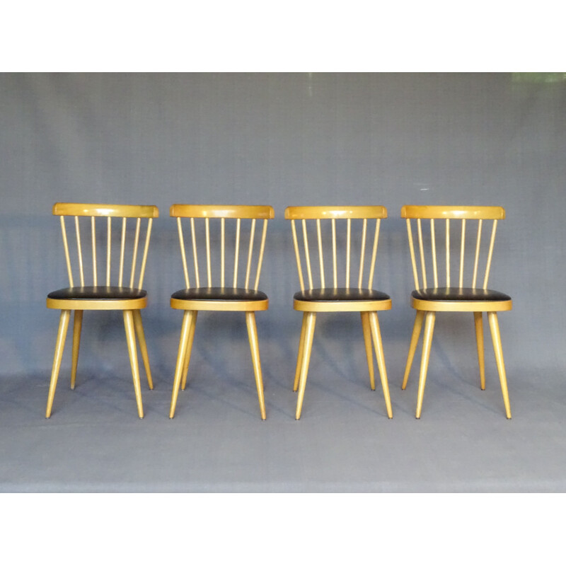 Set of 4 Scandinavian vintage chairs by Baumann, 1960