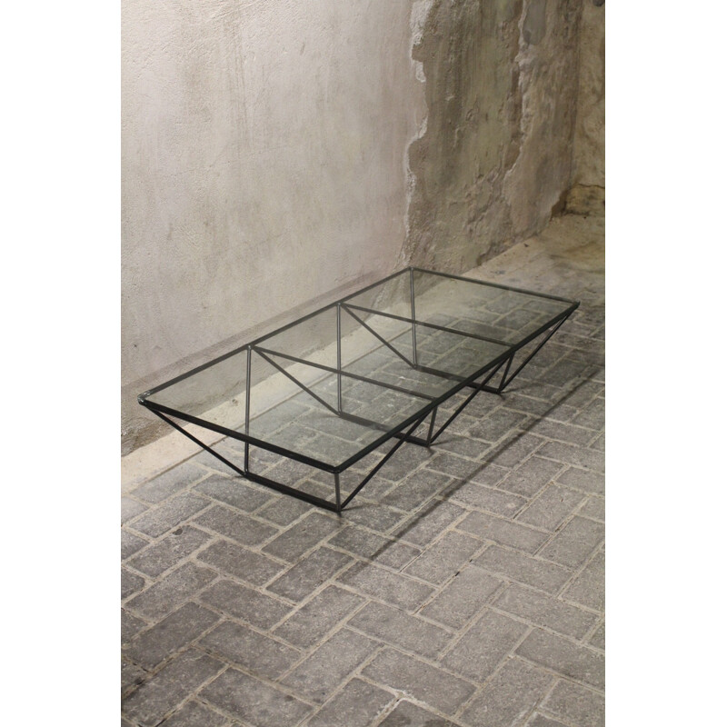 B&B Italia "Alanda" coffee table in glass and steel, Paolo PIVA - 1980s