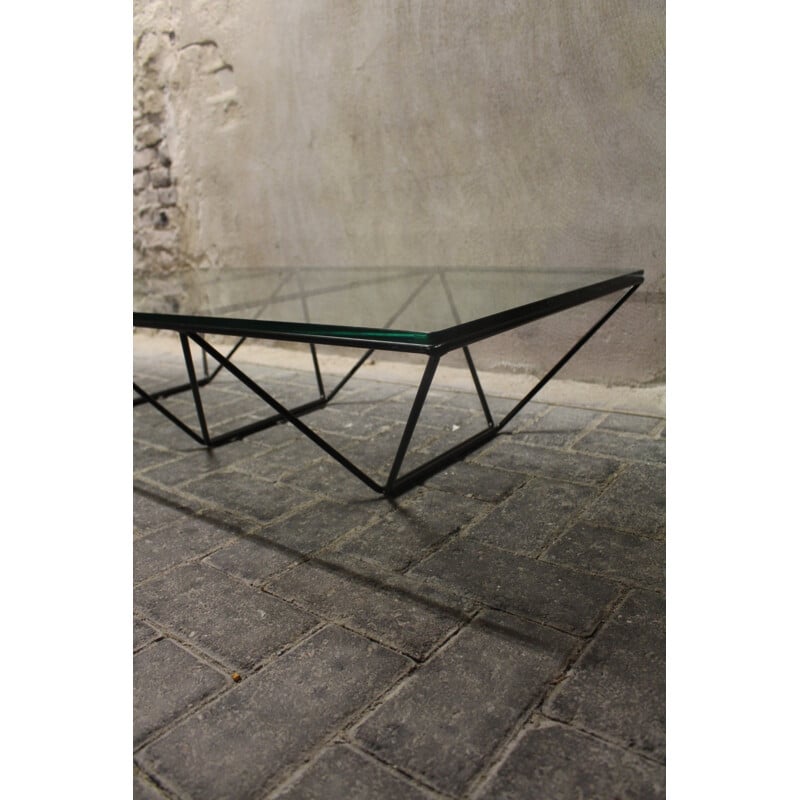 B&B Italia "Alanda" coffee table in glass and steel, Paolo PIVA - 1980s