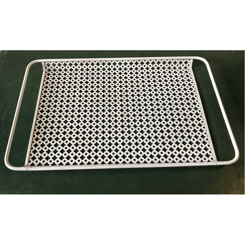 Vintage perforated metal tray by Mathieu Matégot, 1950