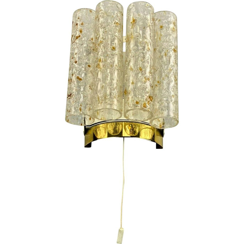 Vintage brass wall lamp by Doria, 1960s-1970s