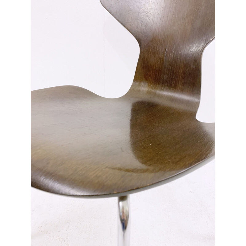 Satz von 6 Vintage-Stühlen aus Holz und Metall von Arne Jacobsen für Fritz Hansen, Dänemark 1960