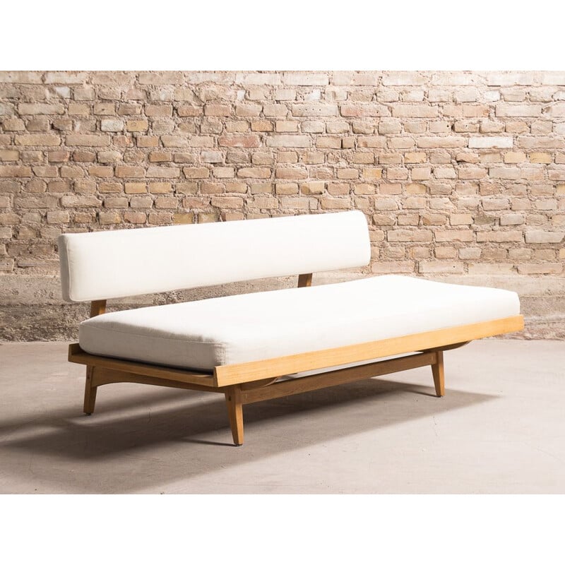 Ausziehbares 3-Sitzer Vintage-Sofa mit Hänge-Rückenlehne