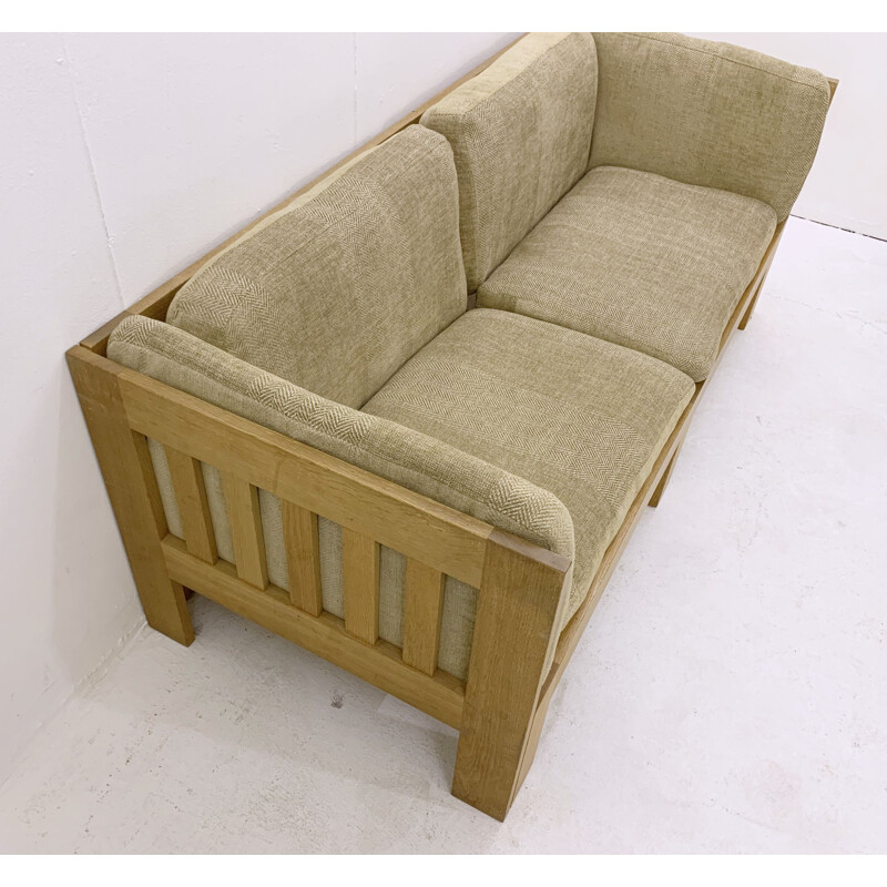 Mid century oakwood sofa by Tage Poulsen, Denmark 1960s