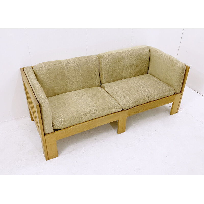 Mid century oakwood sofa by Tage Poulsen, Denmark 1960s