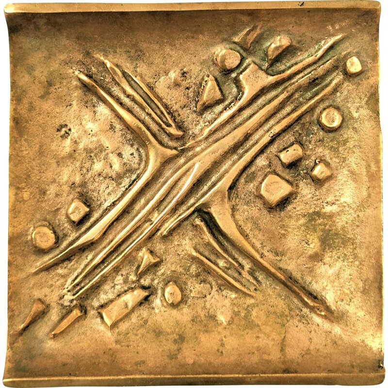 Cenicero vintage de bronce dorado de Alfieri Gardone para Jacques Lauterbach, 1960-1970