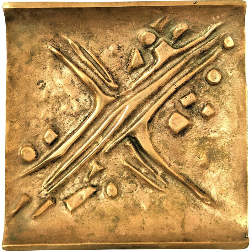 Vintage asbak in verguld brons van Alfieri Gardone voor Jacques Lauterbach, 1960-1970