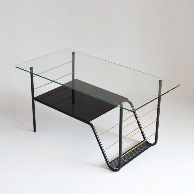 Vintage metal coffee table by Airborne, France 1950