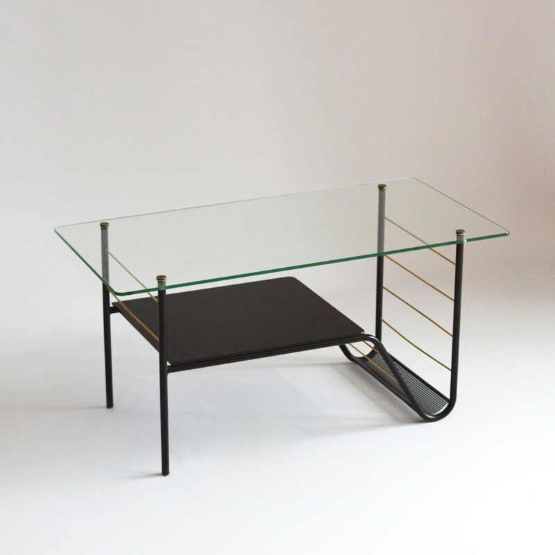 Vintage metal coffee table by Airborne, France 1950