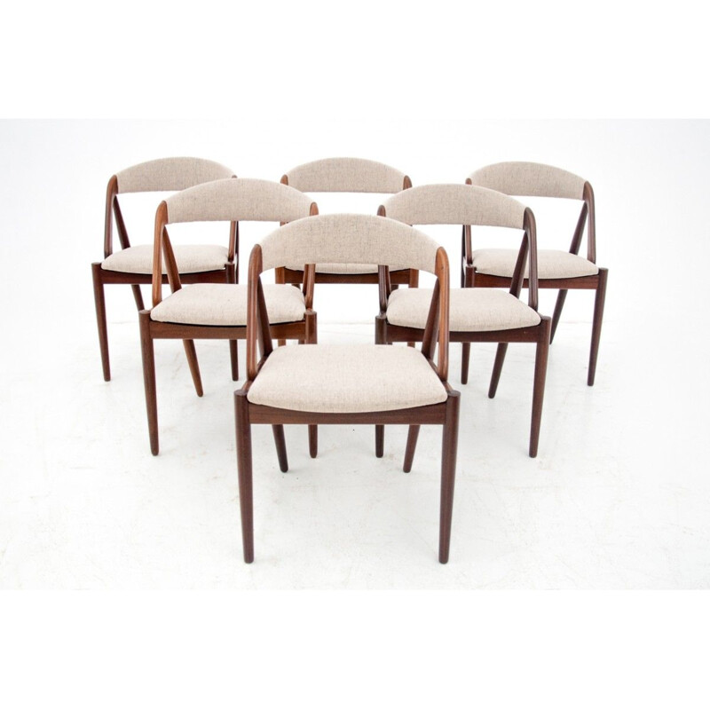 Set of 6 vintage teak chairs model 31 by Kai Kristiansen, Denmark 1960s