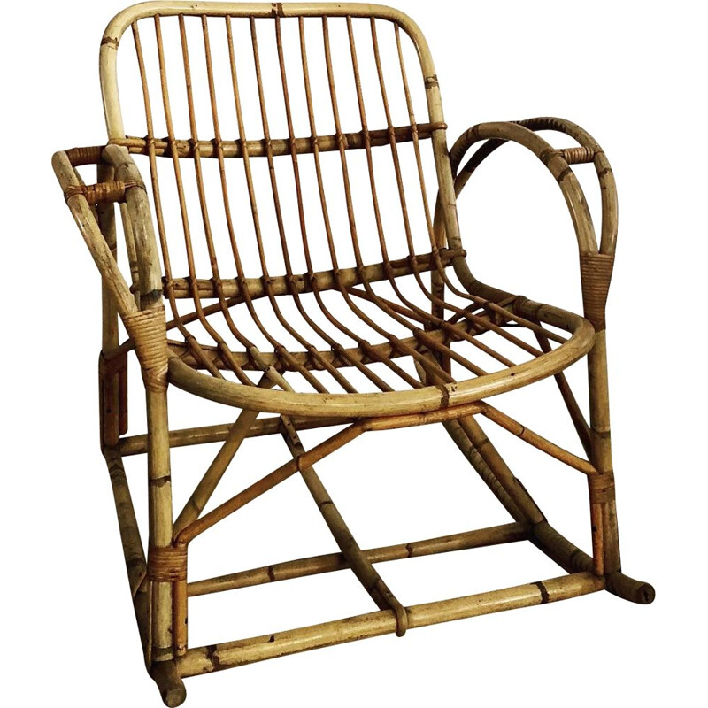 Vintage rattan rocking chair