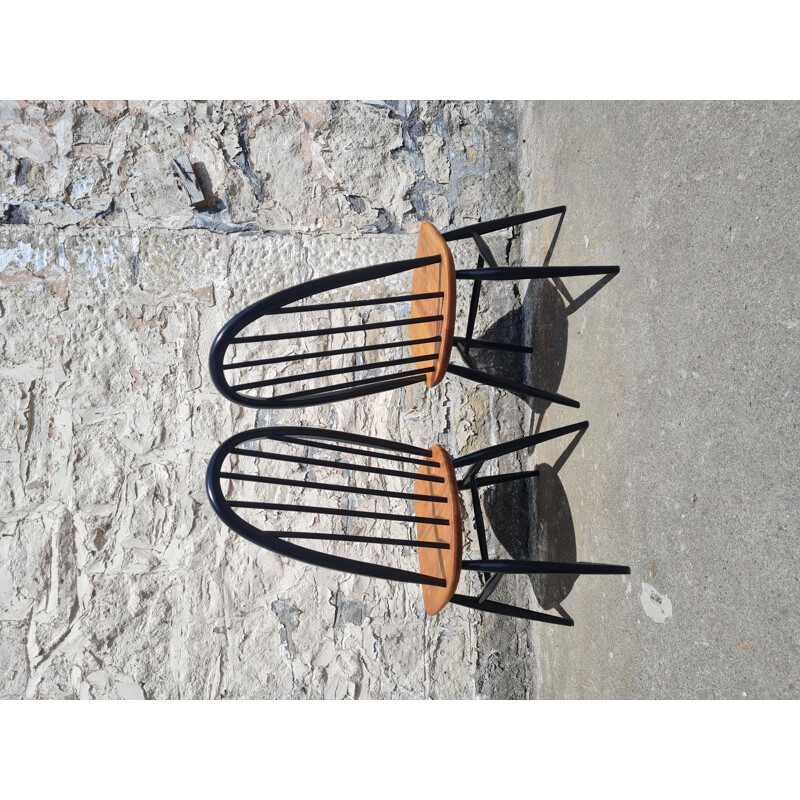 Ensemble de 4 chaises vintage Quaker Hoop 365 par Ercol Windsor