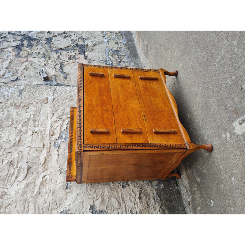 Mid century teak chest of drawers with five drawers