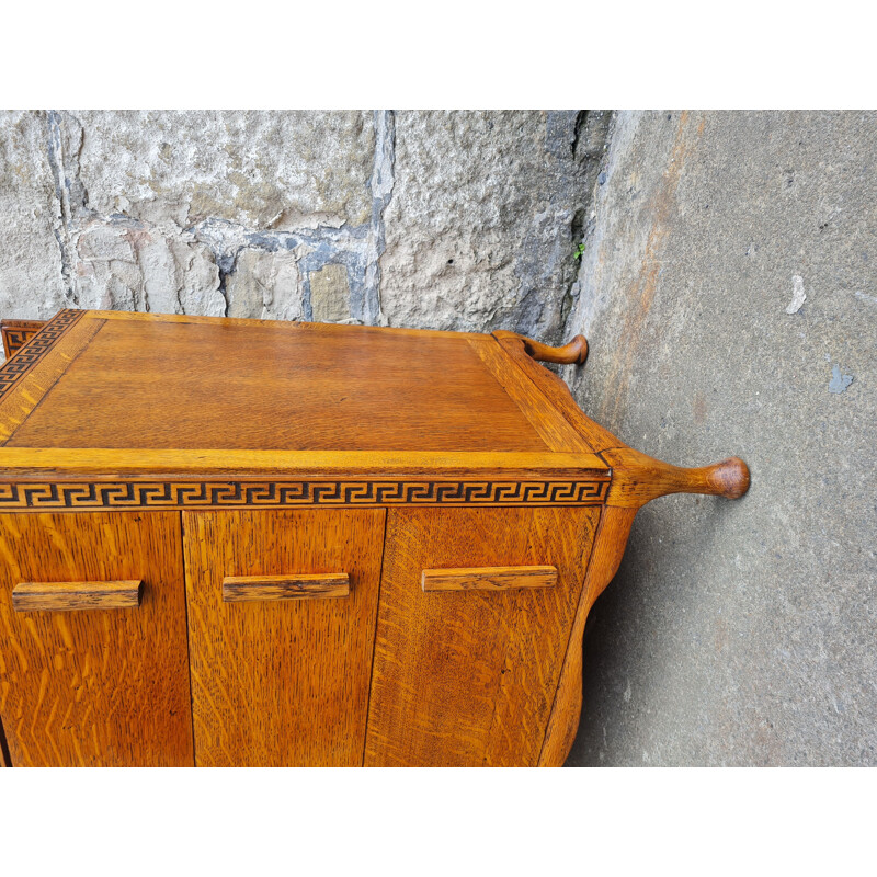 Mid century teak chest of drawers with five drawers