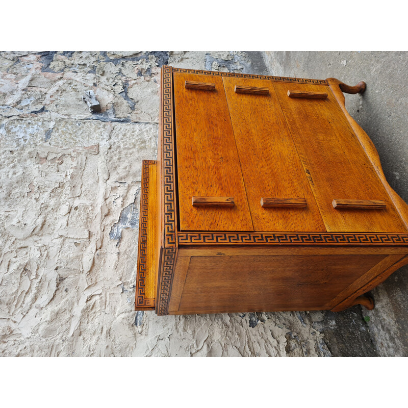 Mid century teak chest of drawers with five drawers