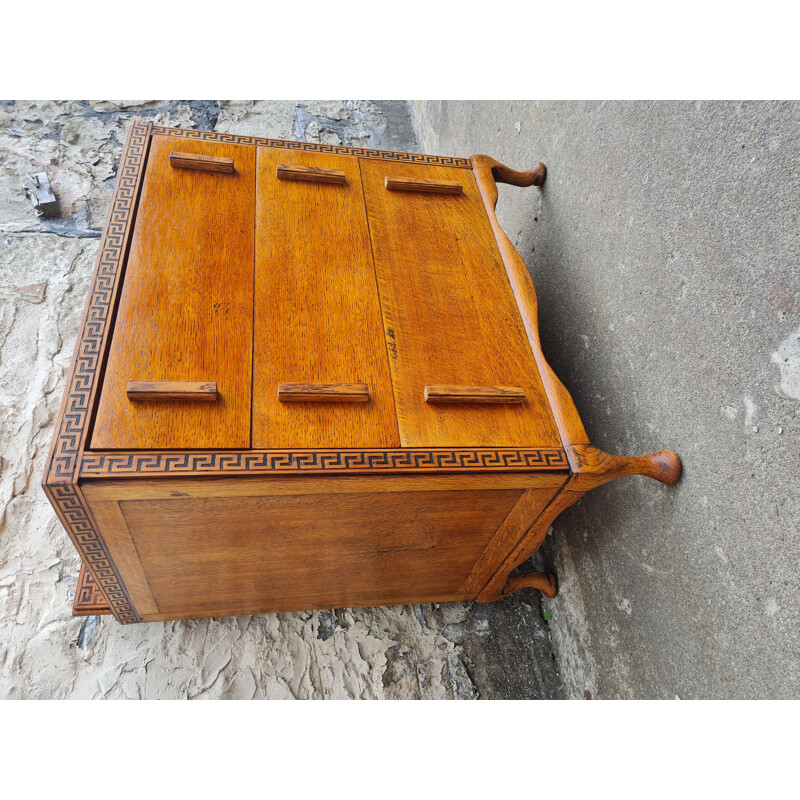 Mid century teak chest of drawers with five drawers