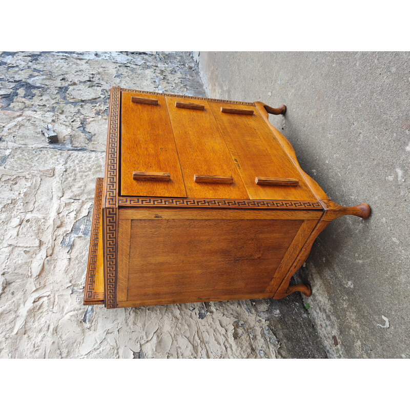 Mid century teak chest of drawers with five drawers