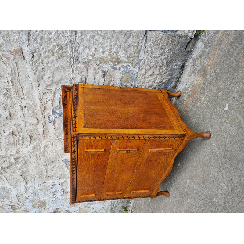 Mid century teak chest of drawers with five drawers