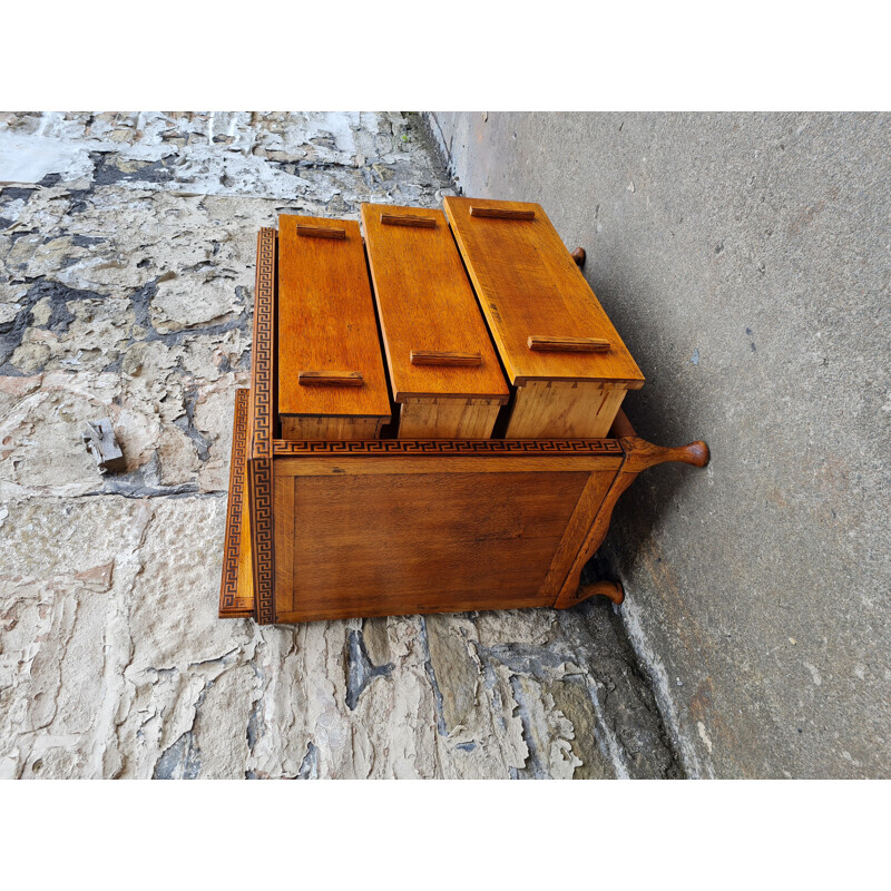 Mid century teak chest of drawers with five drawers