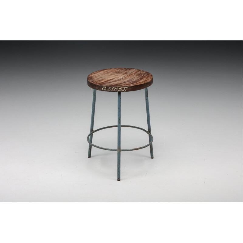 Vintage Chandigarh stool by Pierre Jeanneret, 1960s