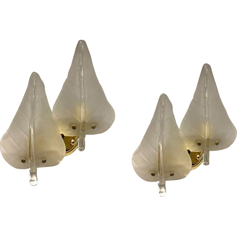 Pair of vintage murano glass sconces, Italy 1970