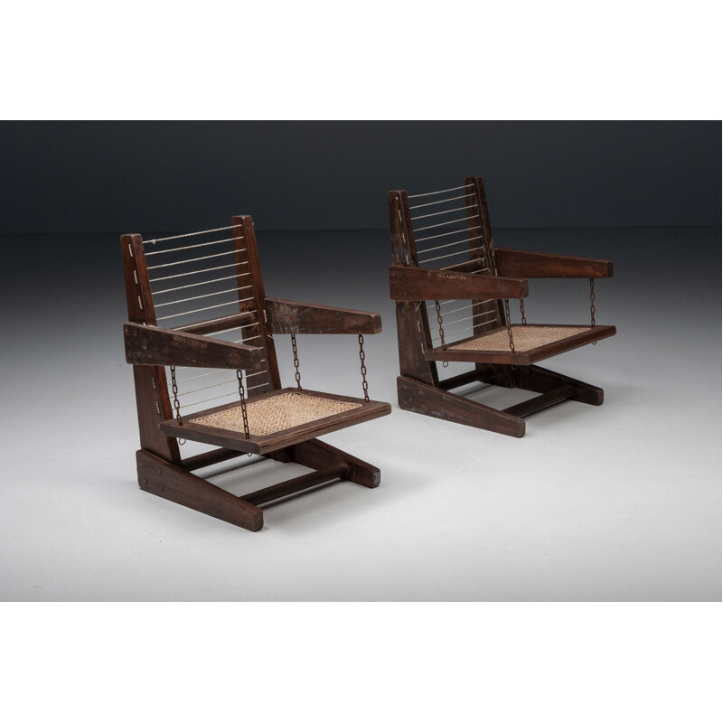 Vintage demountable Pj-010615 armchair by Pierre Jeanneret, 1953