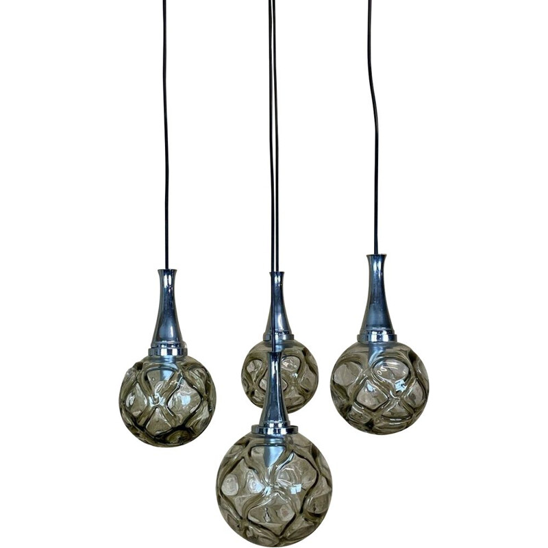 Vintage chrome cascade pendant lamp, 1960s-1970s