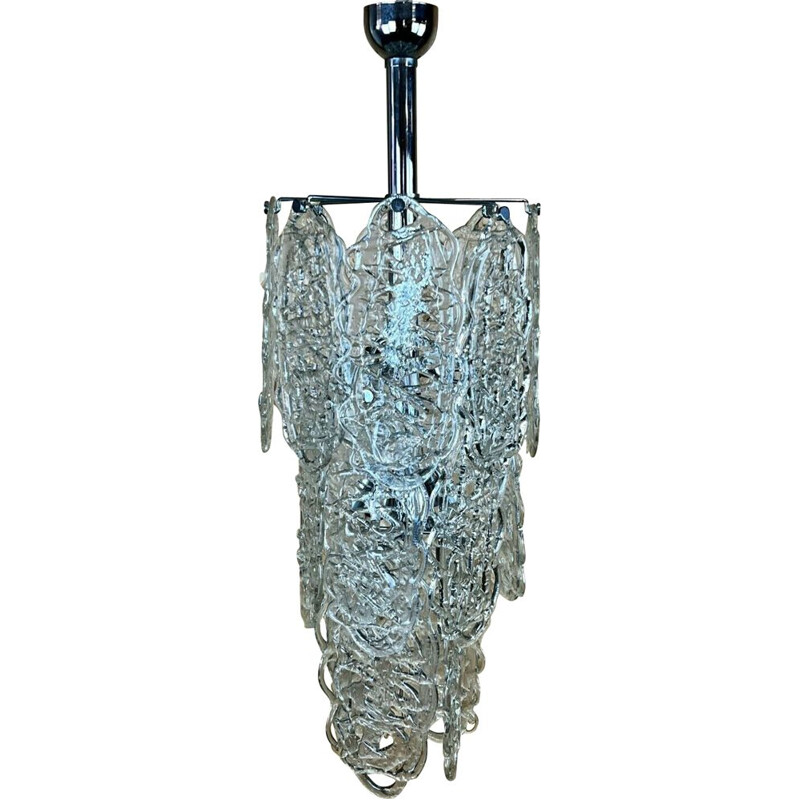 Lámpara vintage de cristal de Murano "Ragnatela" de Av Mazzega, 1960-1970