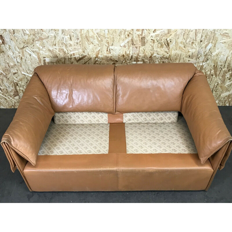 Vintage 2 seater leather sofa by Niels Bendtsen Lotus for N. Eilersen, 1970s