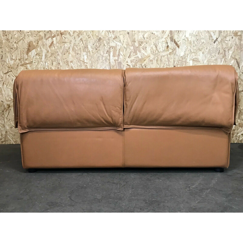 Vintage 2 seater leather sofa by Niels Bendtsen Lotus for N. Eilersen, 1970s