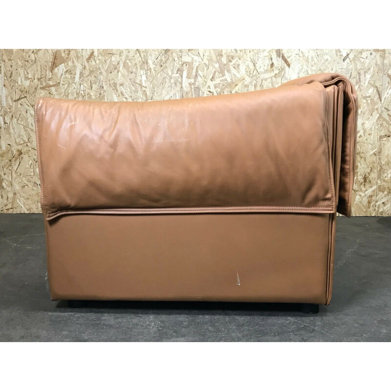 Vintage 2 seater leather sofa by Niels Bendtsen Lotus for N. Eilersen, 1970s