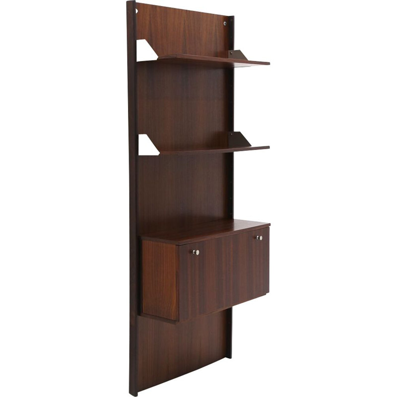 Vintage wood Italian wall bookcase, 1960s