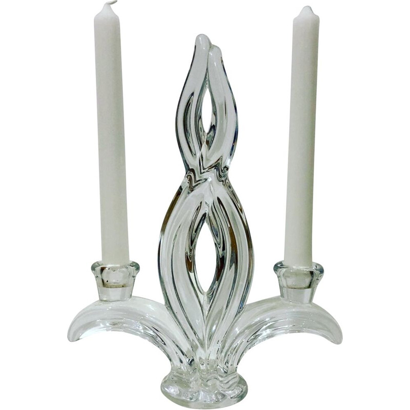 Vintage candlestick in crystal of valves