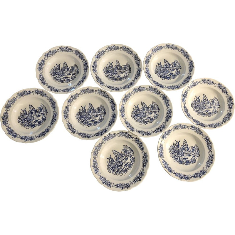 Set of 9 vintage hollow plates