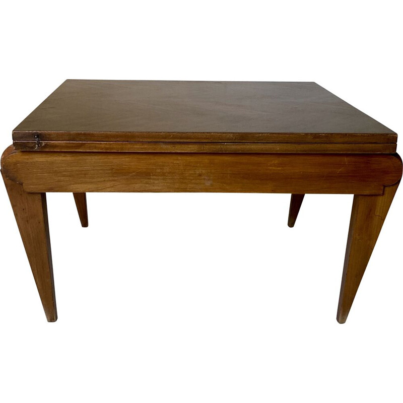 Mesa de madeira vintage e sistema de folheado, 1950