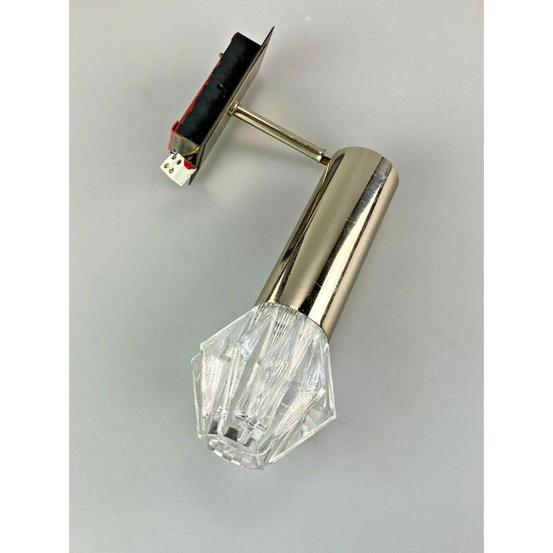 Vintage wall lamp in chrome and glass, 1960-1970s