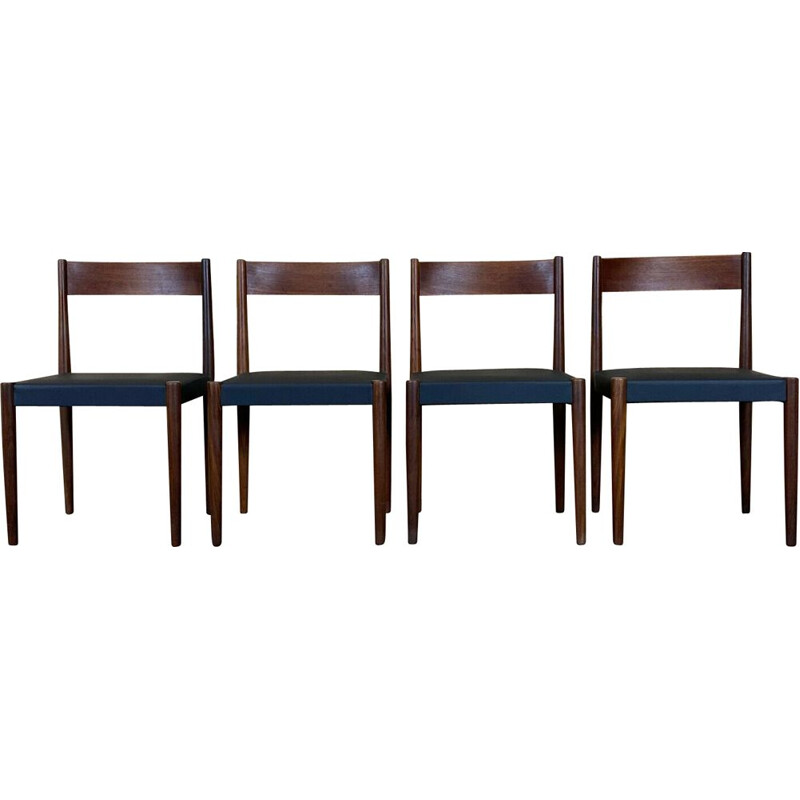 Set of 4 vintage teak dining chairs by Poul M. Volther for Frem Røjle, 1970s