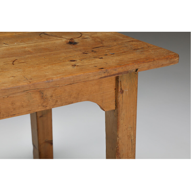 Table vintage rustique en bois, 1950