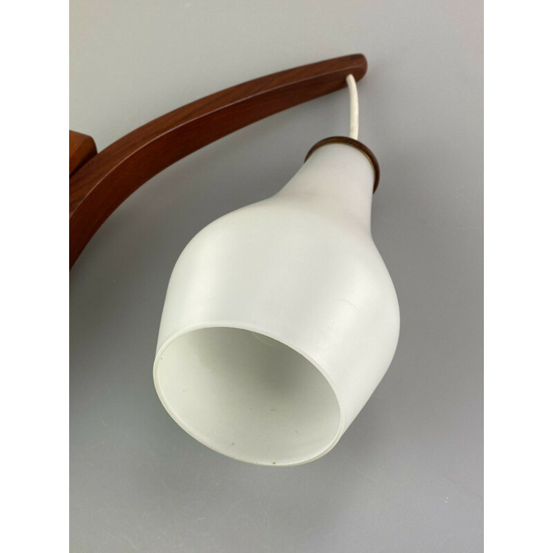 Vintage teakhouten lamp van Uno en Östen Kristiansson voor Luxe, 1960.