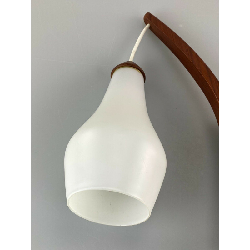 Vintage teakhouten lamp van Uno en Östen Kristiansson voor Luxe, 1960.