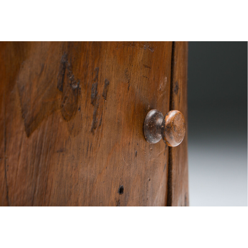 Vintage rustic side table with door