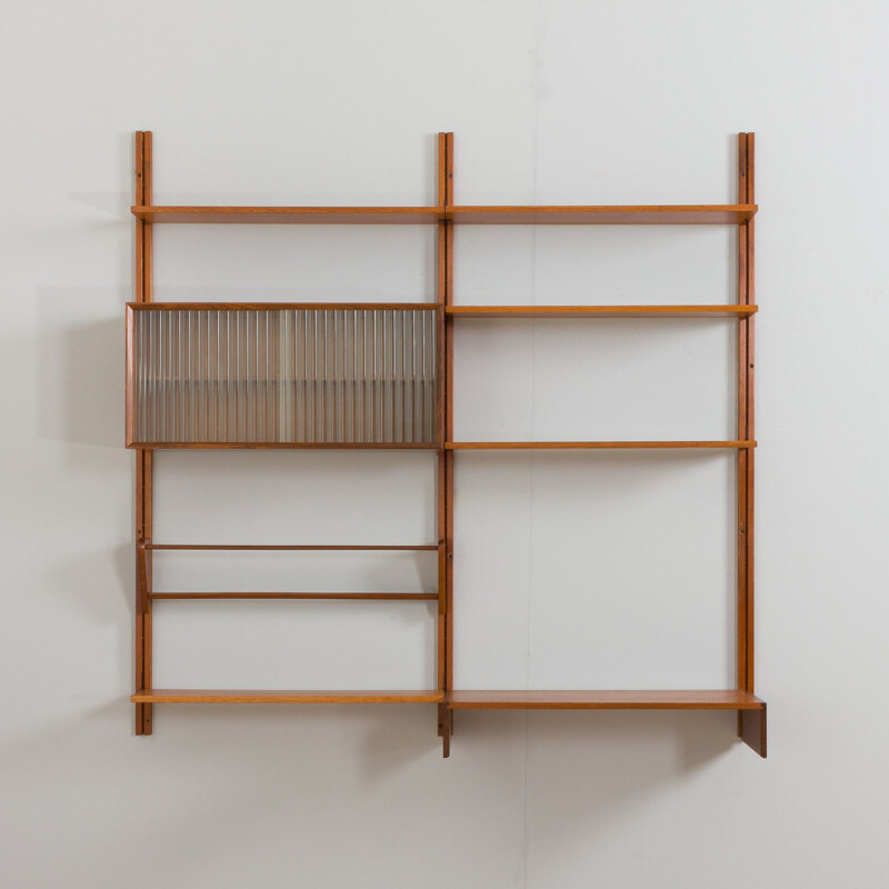 Vintage Scandinavian teak wall unit by Sven Andersen Møbelfabrikk, Noruega 1960