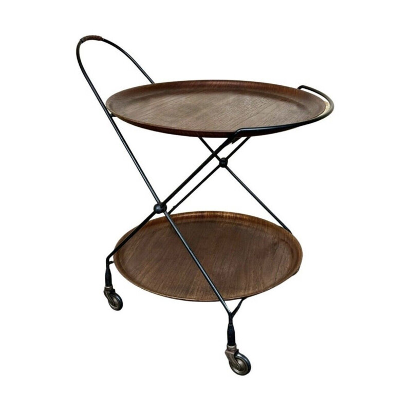 Vintage teak serving cart by Jie Gantofta, Sweden 1960