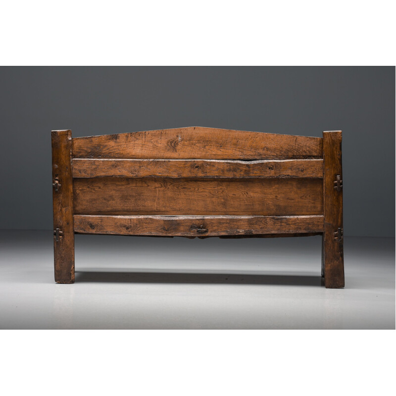 Vintage wood three seater bench by Wabi-Sabi